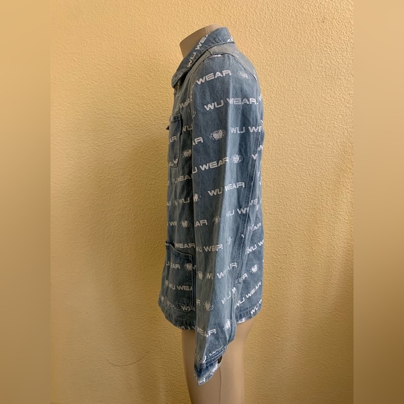 VTG NWT Wu Wear Men’s Size Medium Blue Printed Denim Jacket - Picture 4 of 8